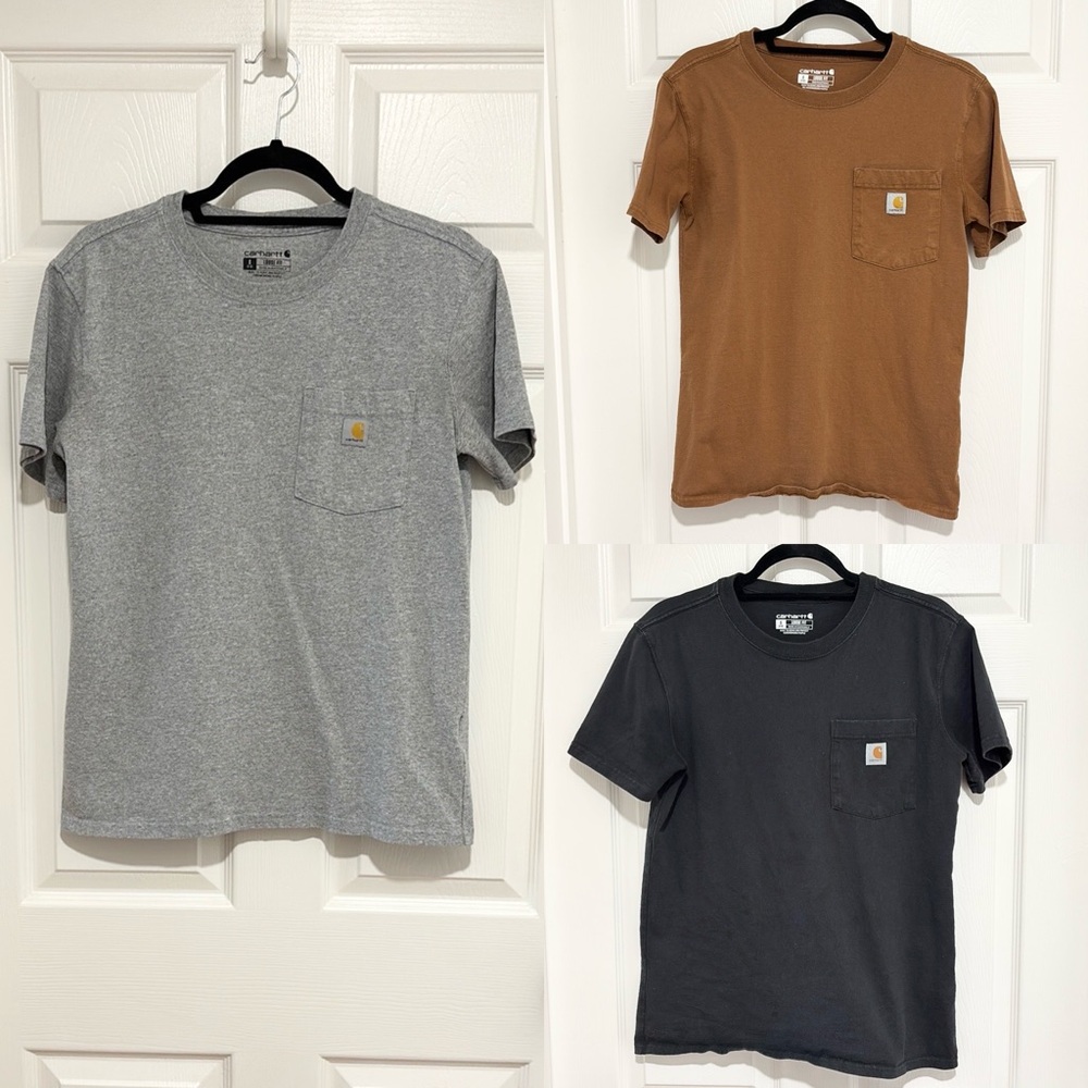 Carhartt Men's Short Sleeve Pocket Tee - Gray, Brown, Black